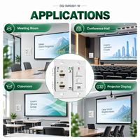 18G HDBaseT Wall Plate Extender Transmitter 70m POC Over CAT6 VGA Wall Panel Adapter untuk Ruang Konferensi, Ruang Kelas, Kantor