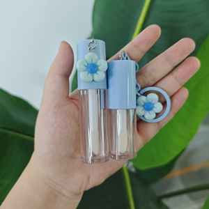 6ml clair rose blanc noir mignon vide rond brillant à lèvres Tubes conteneurs avec baguettes et porte-clés pour boîte d'emballage cosmétique - Product Image 5