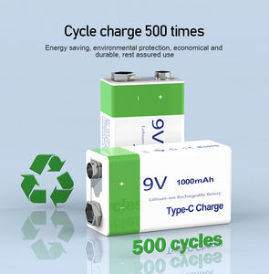 Batería de litio de 9 voltios 800mAh 9V Batería recargable Batería de litio 9V para micrófono - Product Image 6