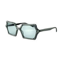 Gafas Bling Diamond Studded Starry Sky Square Gafas de sol Lentes Gradient Frame Material PC Colored Style Logo Lens