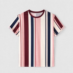 Best Selling <b>Men</b> Striped <b>Short</b> <b>Sleeve</b> T-<b>Shirt</b> O-Neck Casual Regular Fit Maroon Navy Blue Pink <b>White</b> Printed T <b>Shirt</b> for <b>Men</b> - Product Image 5