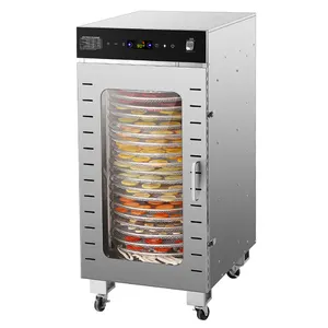 20 Tabletts Edelstahl Fruchttrockner Futter Fleisch Fleisch Dehydratormaschine Haushalt kommerzieller Rotations-Lebensmittel-Dehydrator