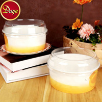 Vente en gros Bol à crème glacée à emporter jetable de qualité alimentaire Bol à salade avec couvercle pour gâteau Biscuit Fromage Bol en papier robuste et soigné