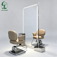Jincheng Station de coiffure professionnelle Salon de beauté et de coiffure avec lumière LED Salon de coiffure Miroir de sol Prix de gros