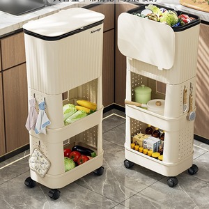 <span class=keywords><strong>Poubelle</strong></span> de cuisine de style japonais à usage domestique avec couvercle coulissant <span class=keywords><strong>Poubelle</strong></span> à double couche sans pliage - Product Image 2