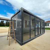 Bureau en conteneur à assemblage rapide minuscule maison maisons préfabriquées véranda Chine maisons préfabriquées avec mur de verre