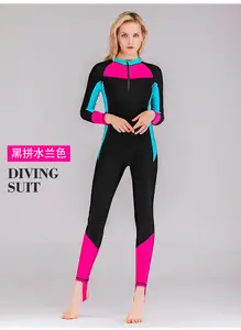 OEM LOGO Disesuaikan Grosir Pakaian Selam Neoprene Lengan Panjang Pelindung Matahari UV One Piece Surfing Berenang Wetsuit untuk Wanita