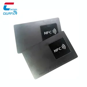 Kartu NFC Logam Kartu Nfc Bisnis Hitam Matte Baja Tahan Karat