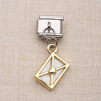HP0288 Lot de breloques italiennes en acier inoxydable avec pendentifs modulaires en forme de poisson/chat/coeur/chaussure/soleil/lune pour bracelet DIY en gros