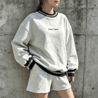 Ensemble de survêtement pour femme avec logo personnalisé, sweat-shirt à col rond, ensemble de 2 pièces pour l'été, survêtement oversize pour femme et ensemble de shorts