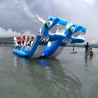 Bateau pneumatique gonflable AirTight Dragon Water Sled Banana Boat Towable Tube pour 10 places, capacité supérieure à 500 kg, en bâche PVC