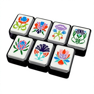 Tuiles de mahjong américaines en acrylique de luxe, 160 pièces, ensemble de jeu portable gravé sur mesure, résistant à la décoloration - Product Image 3