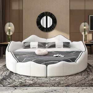 Cadre de <span class=keywords><strong>lit</strong></span> rond design créatif bon marché King Size <span class=keywords><strong>Lit</strong></span> rond en cuir souple moderne de luxe pour reine Mobilier de chambre Hôtel pour adultes - Product Image 2
