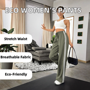 Pantalones Deportivos Casuales para Mujer, Ecológicos, Personalizados de Fábrica, Cintura Elástica, Tejido Transpirable, 100% Poliéster - Product Image 2