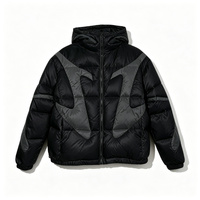 Blouson matelassé à capuche zippé pour homme, style streetwear, imprimé graphique, chaud pour l'hiver, imperméable, écologique, réversible