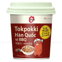 Vente en gros O'Food Instant BBQ Tokpokki 105g - Gâteau de riz coréen savoureux et fumé en coupelle - Repas rapide, collation, vente en gros 2026