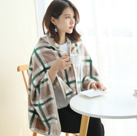 Doux et chaud imprimé dames femmes bouton hiver cape couverture châles poncho couverture polaire