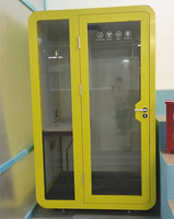 Cabine de bureau modulaire en verre insonorisé et économe en énergie, salle de pratique insonorisée avec roulettes