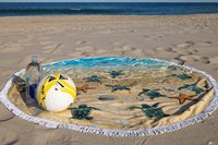 Serviette de Plage Ronde Grande Taille de Qualité Supérieure en Gros avec Franges Imprimées – Design Prêt à l'emploi ou Personnalisé pour l'Été