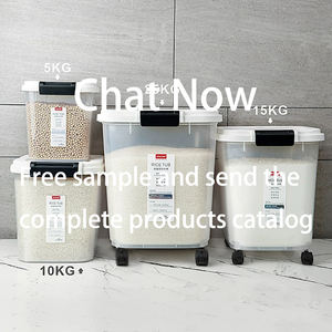 กล่องเก็บข้าวสารพลาสติกสำหรับใช้ในครัวเรือน ANYA ขนาด 25 <span class=keywords><strong>กก</strong></span>. <span class=keywords><strong>15</strong></span> <span class=keywords><strong>กก</strong></span>. ความจุขนาดใหญ่ สำหรับเก็บธัญพืช แป้ง <span class=keywords><strong>ข้าวสาร</strong></span> พร้อมล้อเลื่อน - Product Image 6