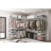 Système de rangement modulaire DIY convertible pour placard, penderie, salle de bain – Organisateur de vêtements pliable, kit d'étagères métalliques détachables