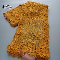 Encaje Africano de Alta Calidad 4954, Encaje Guipur Bordado con Flores 3D, Encaje Soluble en Agua, Tela de Encaje para Vestido de Novia