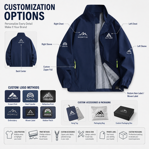 Custom Logo Men Outdoor Windbreaker <b>Jacket</b> Lightweight Waterproof Coat For Business Event And Team Promotion Apparel - Product Image 2