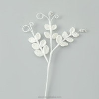 Décoration d'intérieur, arrangement floral, vente en gros, branche de feuille de pois au crochet faite à la main, plante artificielle en fil tricoté, décoration végétale