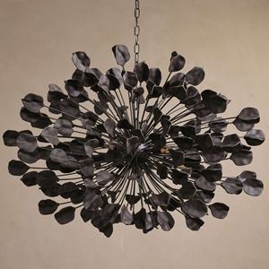 Kreative elegante organische handgemachte Ebenholz Keramik Blüten blätter Kronleuchter für Wohnzimmer Badezimmer bedeckt Patios - Product Image 2