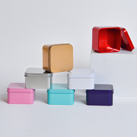 Stock coloré pas cher petit métal fer blanc stockage boîte de conserve conteneur carré 65*65 Mini biscuits boîte vide