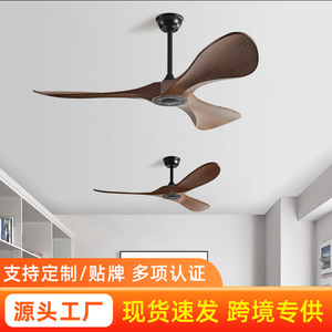 <b>Ceiling</b> <b>Fan</b> With Wooden Blades Dc Motor <b>Remote</b> <b>Control</b> Quiet Design For Dining Room Living Room Industrial Use - Product Image 3