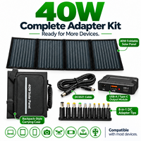 Panneau solaire portable 40W pliable monocristallin, chargeur étanche pour le camping, les voyages et l'alimentation de secours