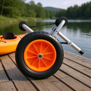 Carrito Plegable para Kayak con Llantas de Goma Sólida de 10 Pulgadas, Capacidad de 200 Libras para Kayaks, Canoas, Botes de Pesca y Colchonetas Flotantes - Product Image 2