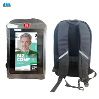 Pantalla de cartelera al aire libre Mochila LCD Monitor vertical Actualización USB Pantallas digitales Señalización y pantalla de publicidad