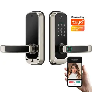 Installation facile Serrure de porte Cerradura Inteligente Con Smart Home Wifi Tuya avec caméra