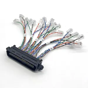 24 RJ11 ถึง RJ21 สายเคเบิล Telco Professional ที่กําหนดเองขายส่งสต็อกส่วนตัวรุ่น Rj21 ถึง 24 Pin Rj11 สายเคเบิล Telco