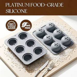Moule à gâteau en silicone antiadhésif de qualité platine LFGB sans BPA, personnalisable en usine MUYULINS, 6 cavités en forme de myrtille - Product Image 5