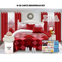 Rideau de douche à la mode américaine, ensemble de literie 24 pièces avec rideaux, ensembles de chambre à coucher souples, draps, ensemble de literie 24 pièces king size