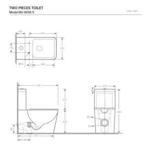 Inodoro de Dos Piezas de Cerámica Blanca de Alto Estándar Australiano, Sanitario <span class=keywords><strong>WC</strong></span> con Descarga Tornado para Baño - Product Image 3