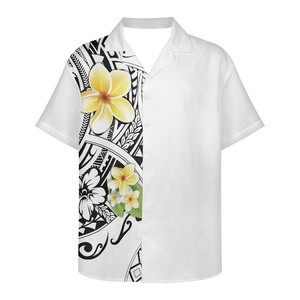 Hauts confort pour hommes Chemises de bonne qualité Tatouage Totem Hibiscus Tribal personnalisé Imprimé Sublimation Chemise pour <span class=keywords><strong>homme</strong></span> - Product Image 2