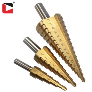 Lot de 3 forets étagés en acier rapide HSS revêtus de titane à diamètres multiples pour le perçage du métal - Product Image 2