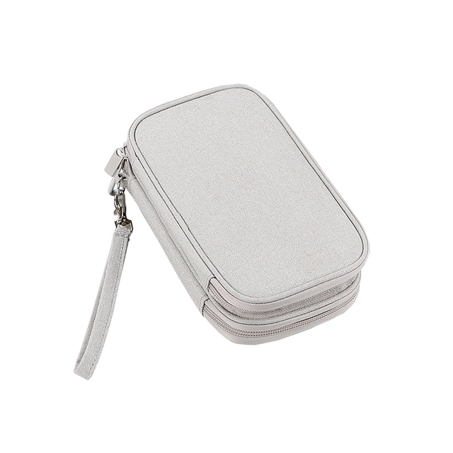 Portable Organizer Electronic Bag Travel Pouch for USB Cable Charger Power Bank Hard Drive Earphone Mesh Elastic Holder Case