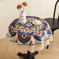 Nappe en coton et lin esthétique, minimaliste, à franges, lavable, pièce d'art textile pour banquets, hôtels et tables de restauration