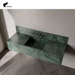 Lavabo de Mármol con Diseño Moderno y Minimalista, Montado en la Pared, con Vetas a Juego, para Suite de Hotel Tipo Penthouse de Lujo Tostone - Product Image 3