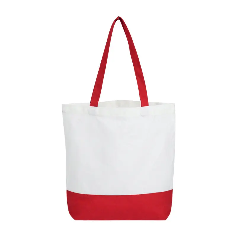 Nouvelle combinaison de couleurs mode sac écologique réutilisable pas cher sacs à provisions avec logo personnalisé sac fourre-tout en toile de coton