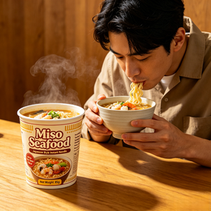 Nouilles Ramen aux fruits de mer au miso japonais authentique avec un riche bouillon Umami - Product Image 2