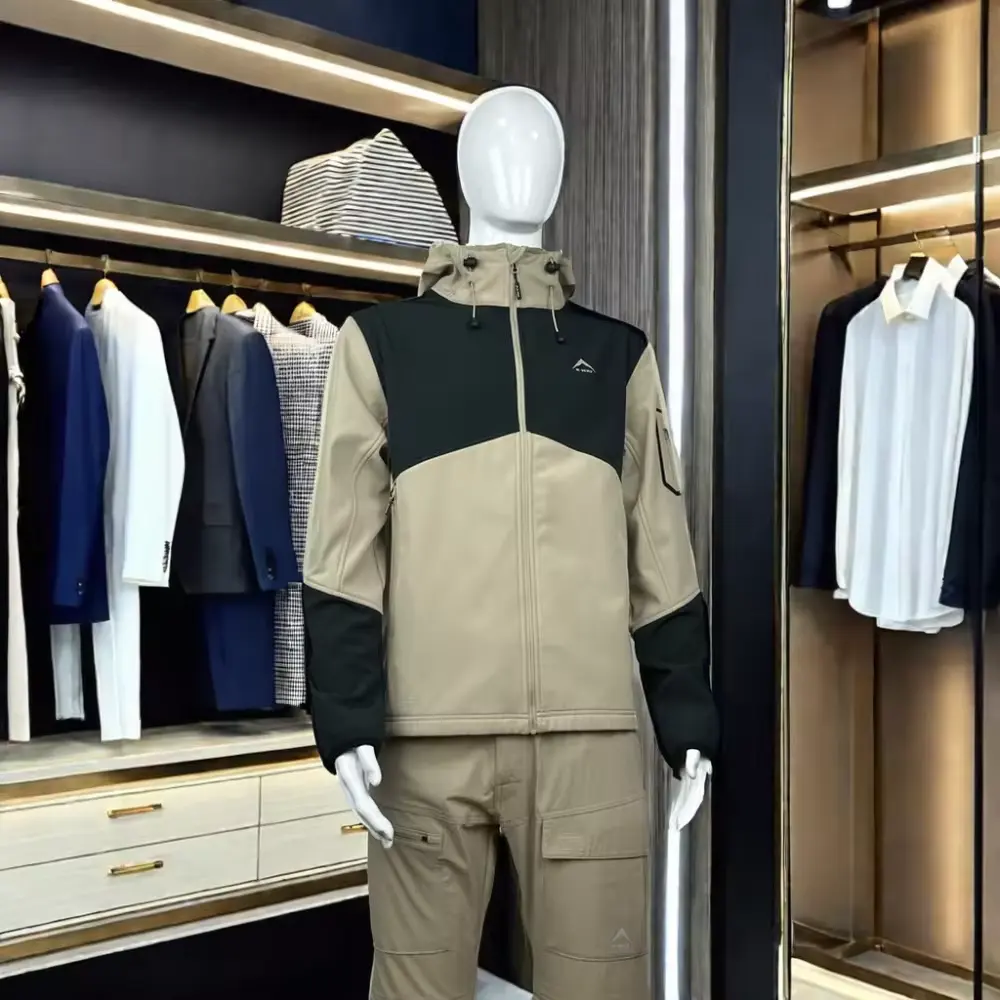 Giacca invernale lunga con Zip personalizzata da uomo OEM Soft Shell con colletto e chiusura a cerniera giacche da uomo