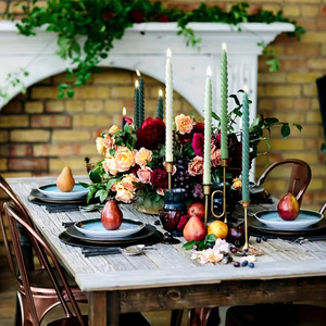 Bougeoir en cire de soja mélangée de style européen, à tige longue et fileté, sans fumée, sans parfum, pour décoration de mariage et centre de table - Product Image 1