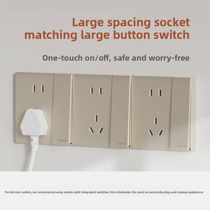 <span class=keywords><strong>Prise</strong></span> murale Jian Yue Series Platinum Gold 16A/10A USB Type-C IP20 en matériau PC ignifuge, simple <span class=keywords><strong>et</strong></span> élégante - Product Image 3