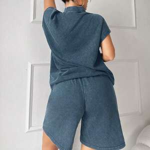 Set Due Pezzi Vintage Personalizzato con Lavaggio Minerale per Donna, Outfit Casual da Donna - Product Image 2